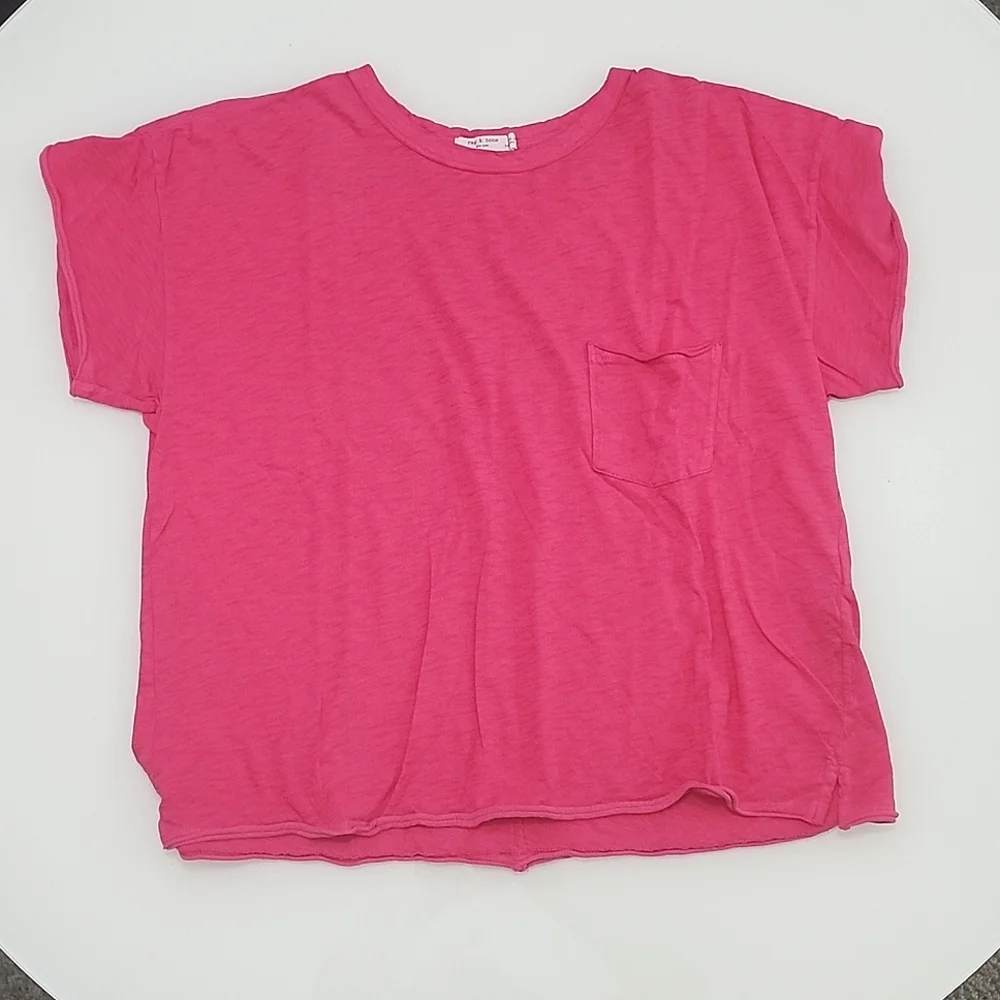 Rag & Bone pink pocket tee - Picture 1 of 6